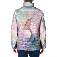 Hawaii Mermaid Sweet Pastel Padded Jacket Polynesian Pattern Fish Hook