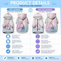 Hawaii Mermaid Sweet Pastel Pet Hoodie Polynesian Pattern Fish Hook