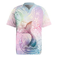 Hawaii Mermaid Sweet Pastel Rugby Jersey Polynesian Pattern Fish Hook
