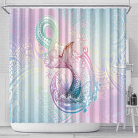 Hawaii Mermaid Sweet Pastel Shower Curtain Polynesian Pattern Fish Hook LT01 - Polynesian Pride