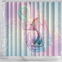 Hawaii Mermaid Sweet Pastel Shower Curtain Polynesian Pattern Fish Hook LT01 - Polynesian Pride