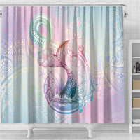 Hawaii Mermaid Sweet Pastel Shower Curtain Polynesian Pattern Fish Hook LT01 - Polynesian Pride