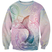 Hawaii Mermaid Sweet Pastel Sweatshirt Polynesian Pattern Fish Hook
