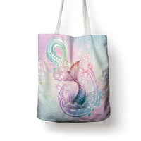 Hawaii Mermaid Sweet Pastel Tote Bag Polynesian Pattern Fish Hook