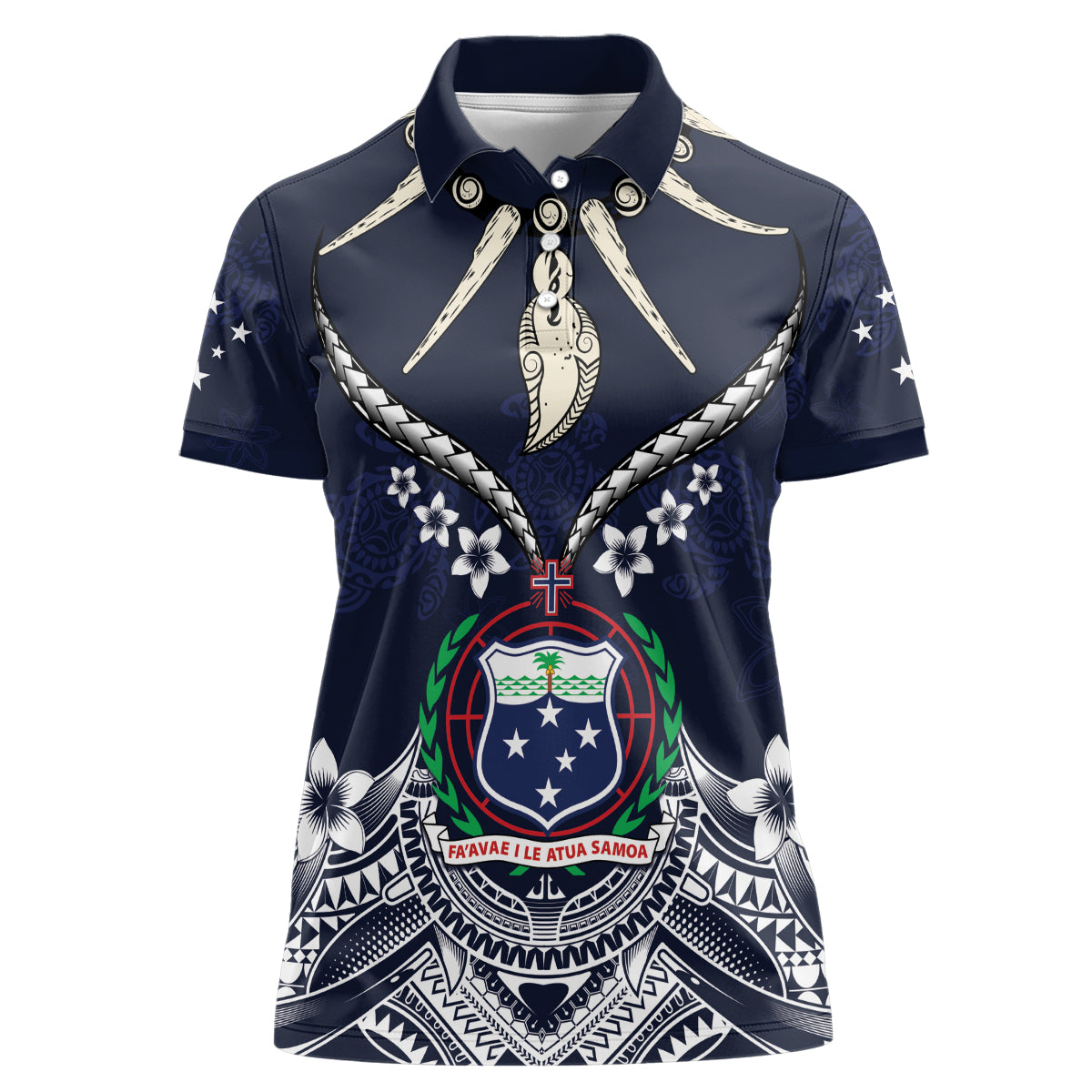 Samoa Independence Day Women Polo Shirt Ula Nifo Mix Turtle