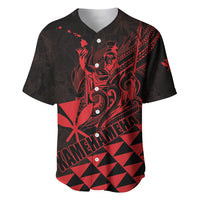 Personalized King Kamehameha Day Baseball Jersey Kakau Polynesian Pattern LT01 Red - Polynesian Pride