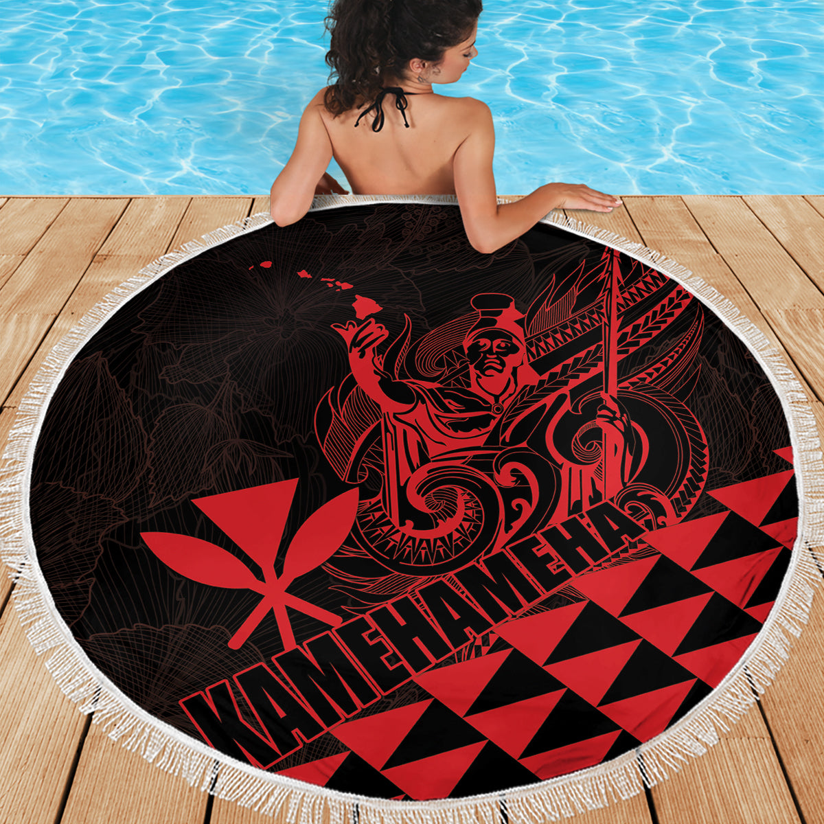 King Kamehameha Day Beach Blanket Kakau Polynesian Pattern LT01 - Polynesian Pride