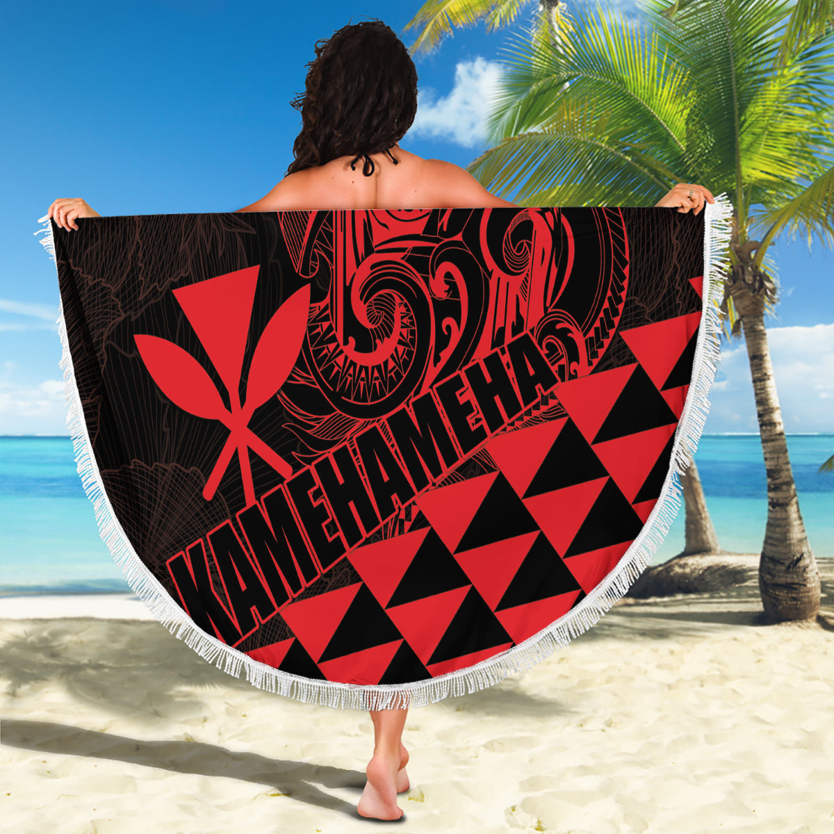 King Kamehameha Day Beach Blanket Kakau Polynesian Pattern LT01 - Polynesian Pride