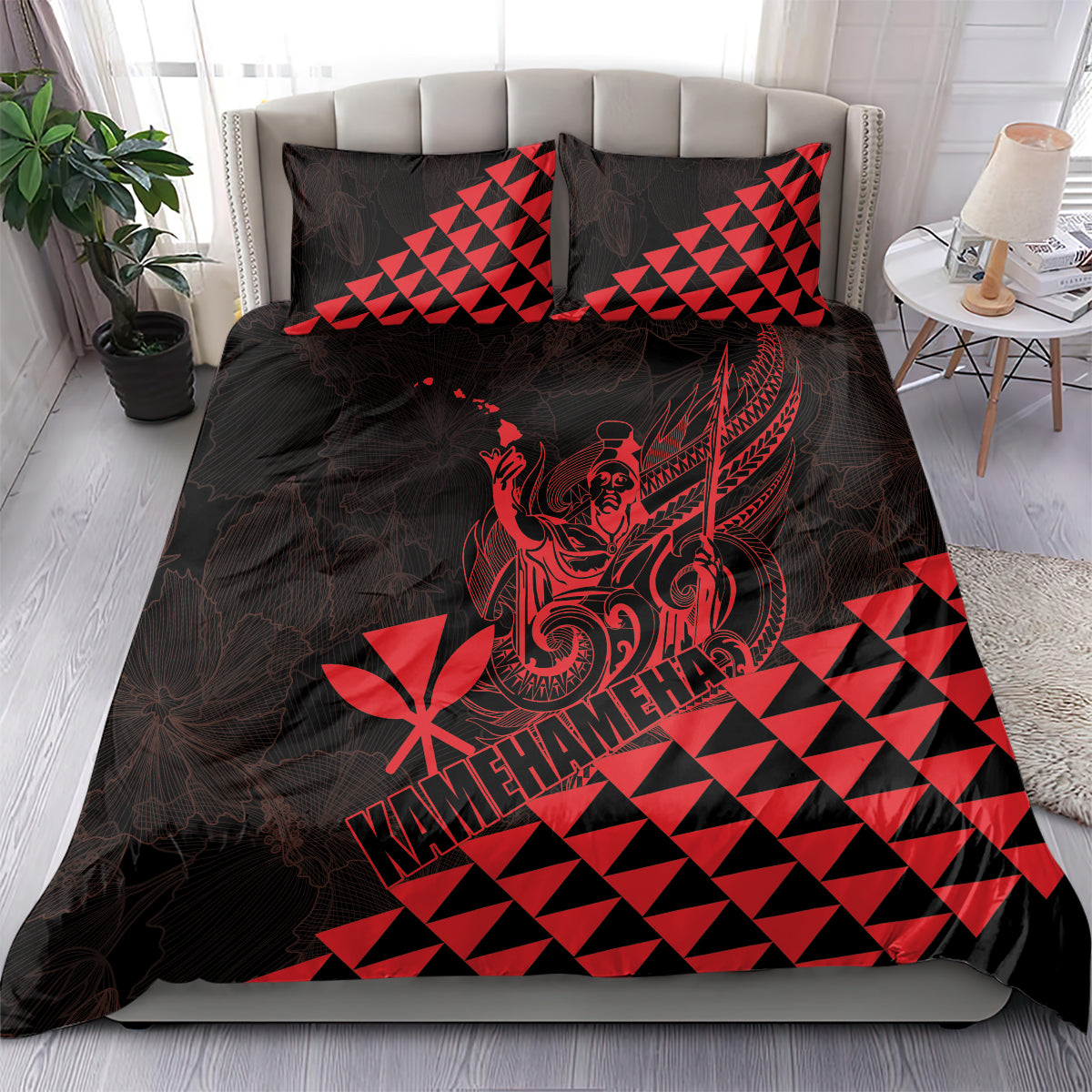 King Kamehameha Day Bedding Set Kakau Polynesian Pattern