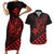 Personalized King Kamehameha Day Couples Matching Short Sleeve Bodycon Dress and Hawaiian Shirt Kakau Polynesian Pattern