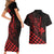 Personalized King Kamehameha Day Couples Matching Short Sleeve Bodycon Dress and Hawaiian Shirt Kakau Polynesian Pattern