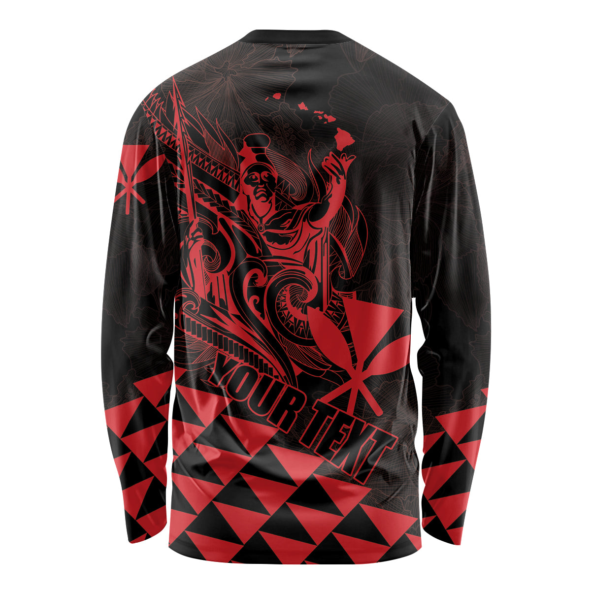 Personalized King Kamehameha Day Long Sleeve Shirt Kakau Polynesian Pattern