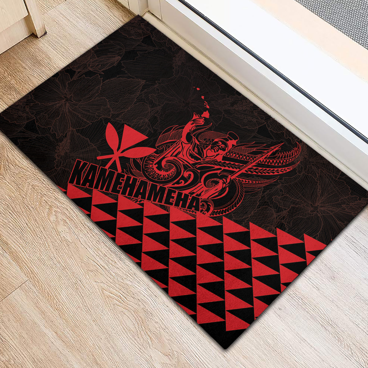 King Kamehameha Day Rubber Doormat Kakau Polynesian Pattern LT01 - Polynesian Pride