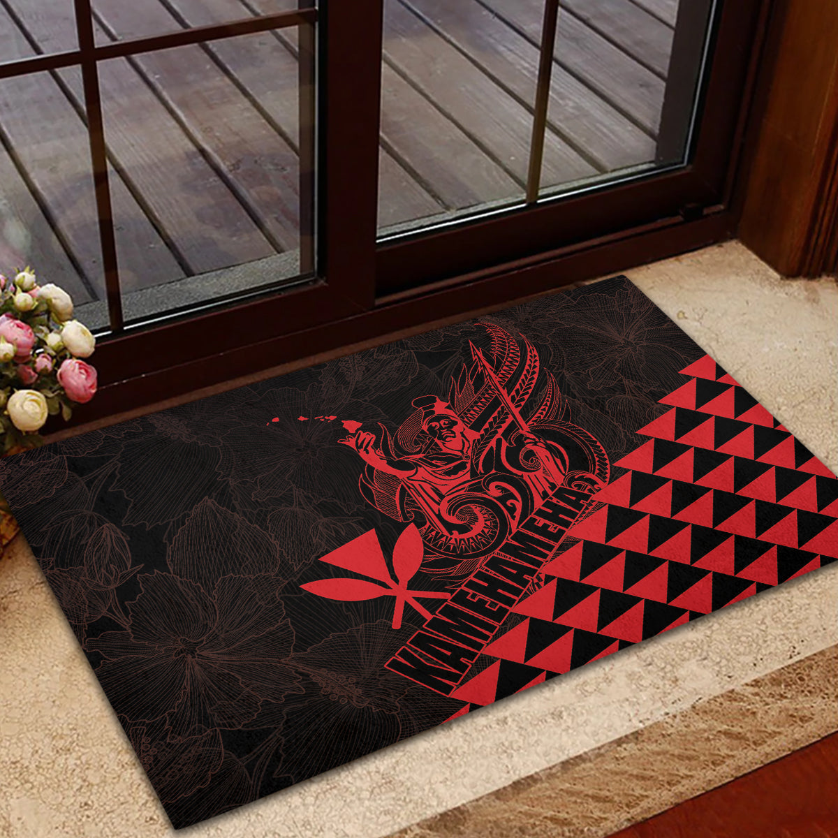 King Kamehameha Day Rubber Doormat Kakau Polynesian Pattern LT01 - Polynesian Pride