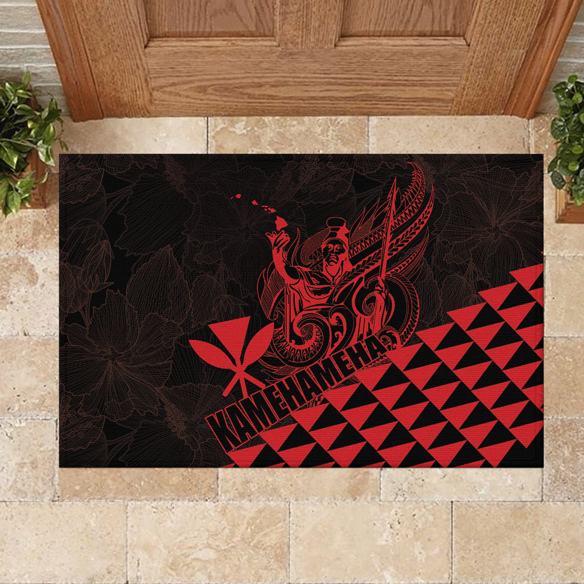 King Kamehameha Day Rubber Doormat Kakau Polynesian Pattern LT01 - Polynesian Pride