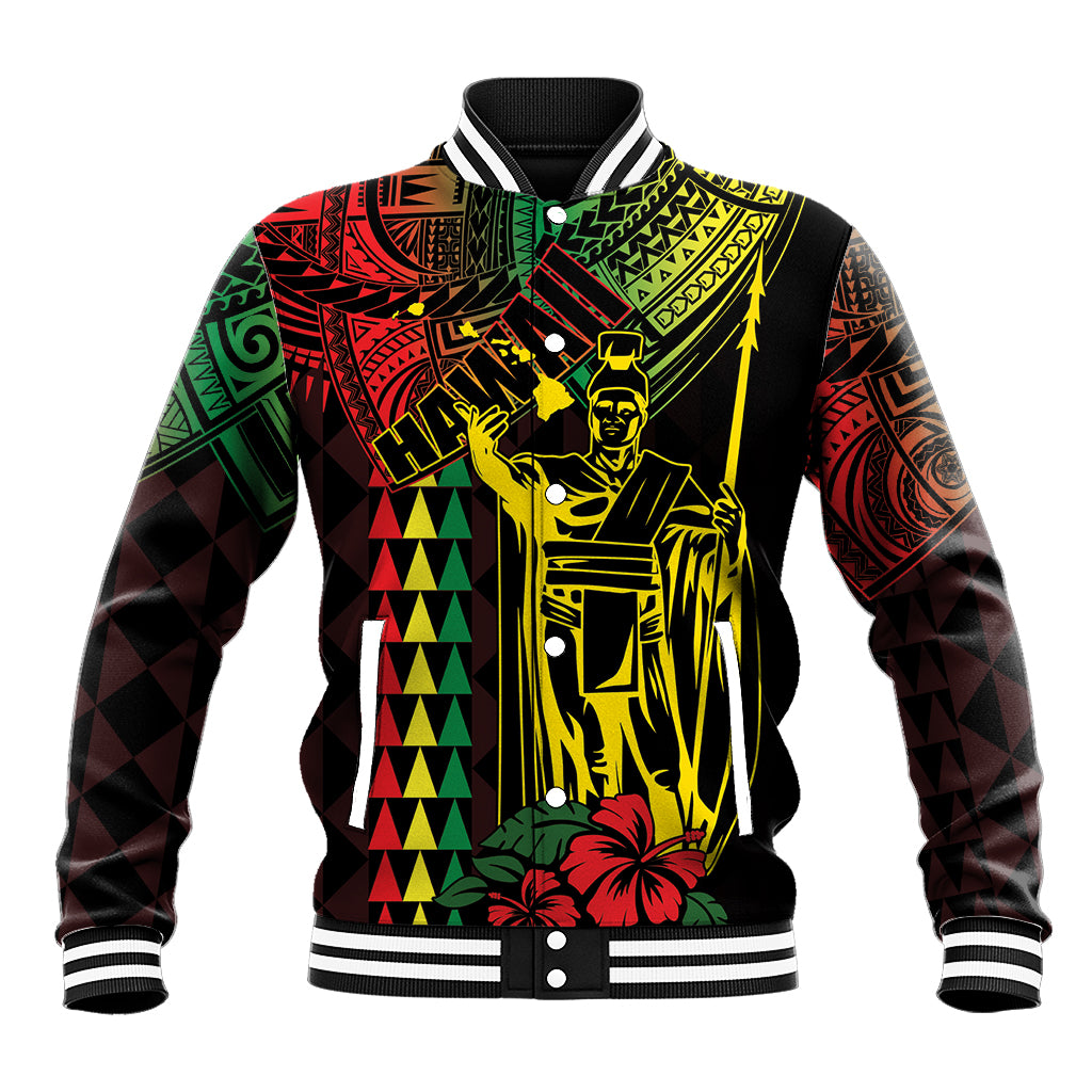 King Kamehameha Day Baseball Jacket Hawaii Kakau Reggae
