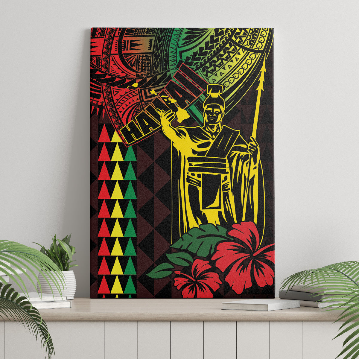 King Kamehameha Day Canvas Wall Art Hawaii Kakau Reggae