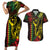 King Kamehameha Day Couples Matching Short Sleeve Bodycon Dress and Hawaiian Shirt Hawaii Kakau Reggae