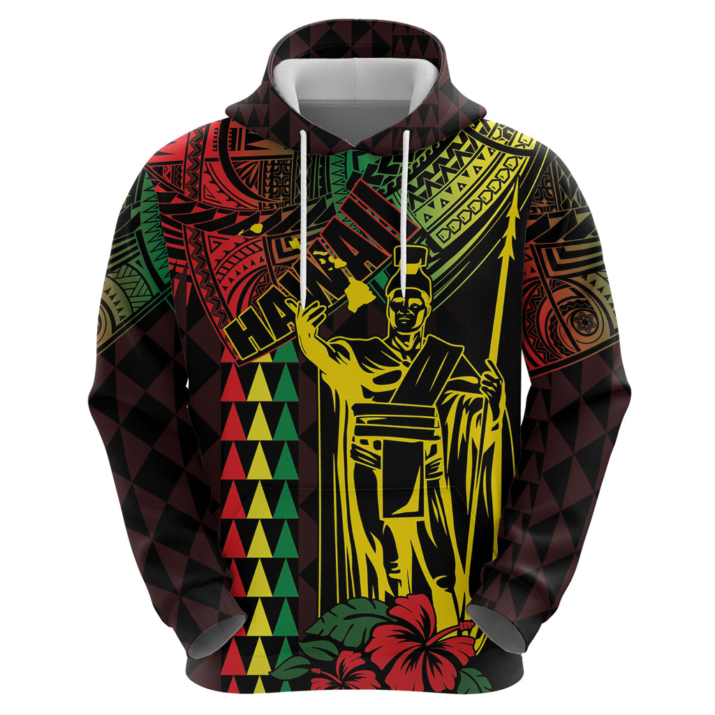 King Kamehameha Day Hoodie Hawaii Kakau Reggae