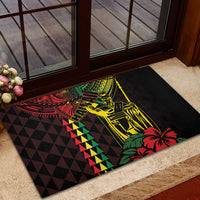 King Kamehameha Day Rubber Doormat Hawaii Kakau Reggae