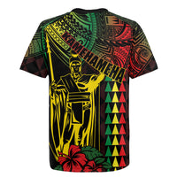 King Kamehameha Day Rugby Jersey Hawaii Kakau Reggae
