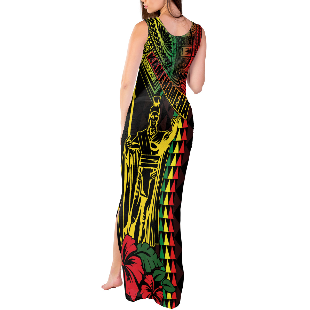 King Kamehameha Day Tank Maxi Dress Hawaii Kakau Reggae