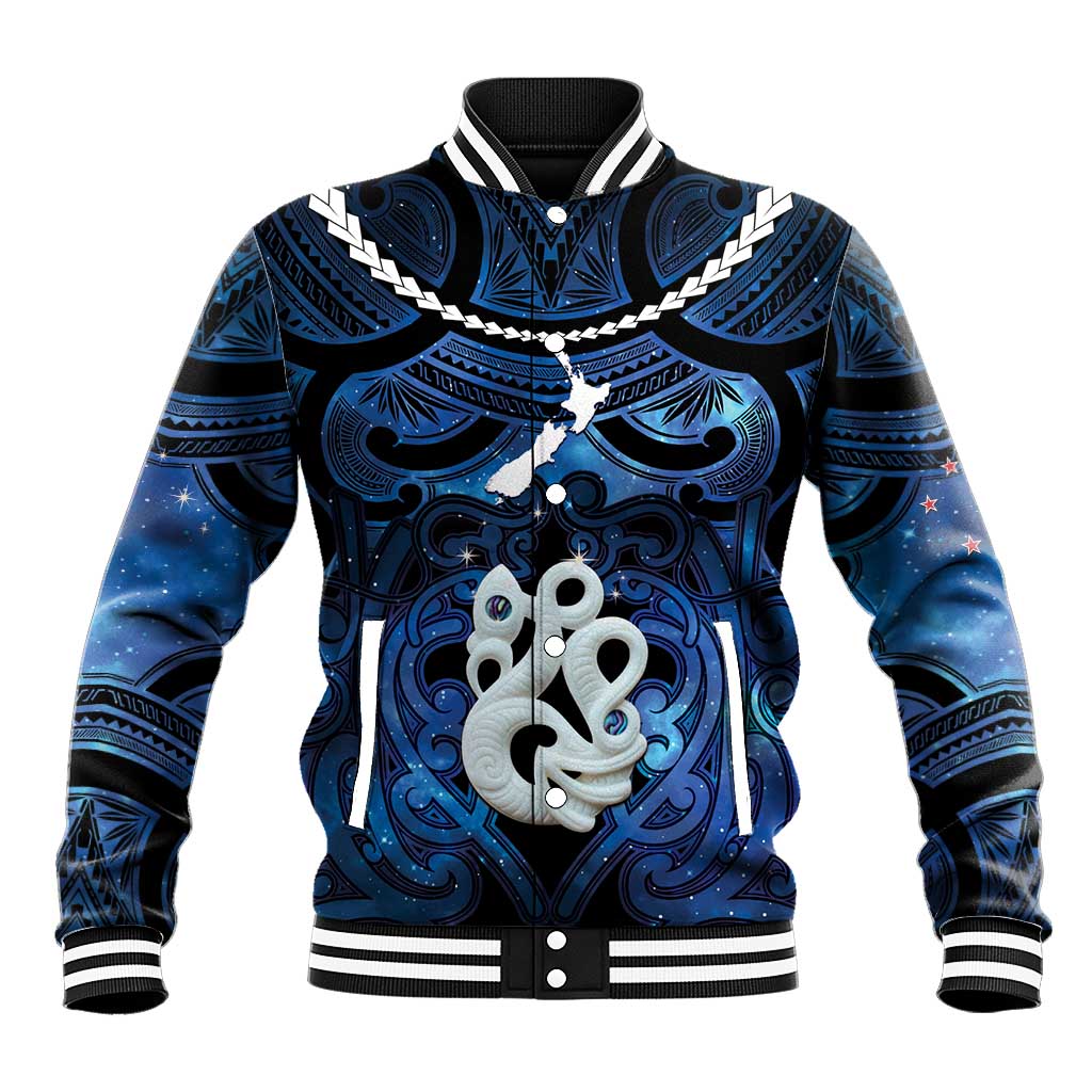 Personalized Maori Matariki Manaia Baseball Jacket Maori Kowhaiwhai Pattern Galaxy