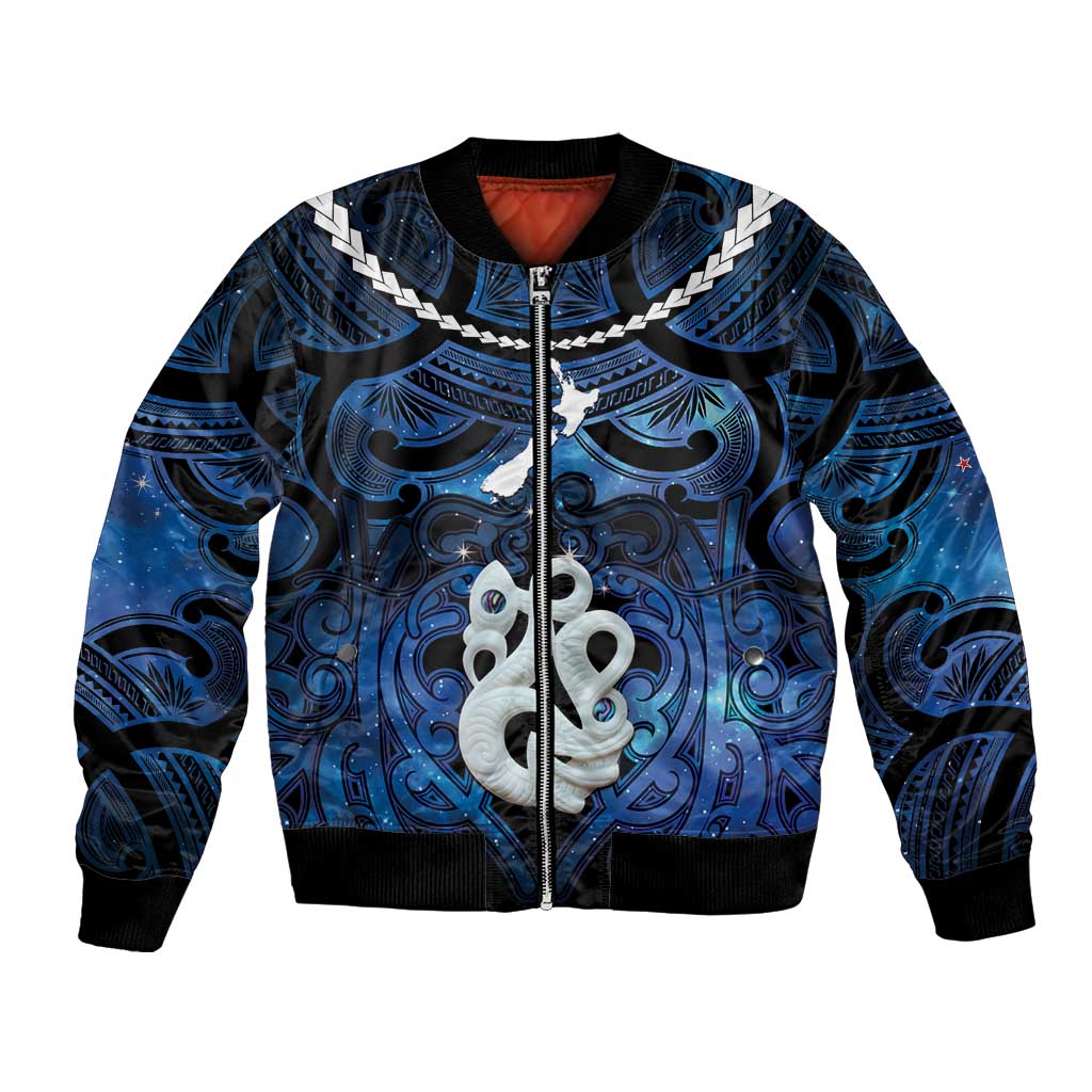 Personalized Maori Matariki Manaia Bomber Jacket Maori Kowhaiwhai Pattern Galaxy