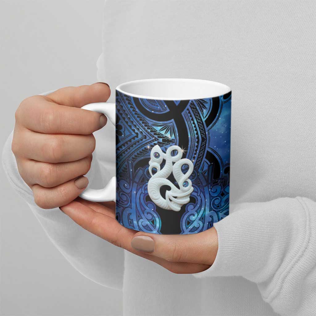 Personalized Maori Matariki Manaia Ceramic Mug Maori Kowhaiwhai Pattern Galaxy
