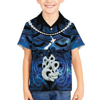Personalized Maori Matariki Manaia Family Matching Long Sleeve Bodycon Dress and Hawaiian Shirt Maori Kowhaiwhai Pattern Galaxy