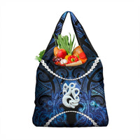 Maori Matariki Manaia Grocery Bag Maori Kowhaiwhai Pattern Galaxy