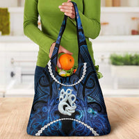 Maori Matariki Manaia Grocery Bag Maori Kowhaiwhai Pattern Galaxy
