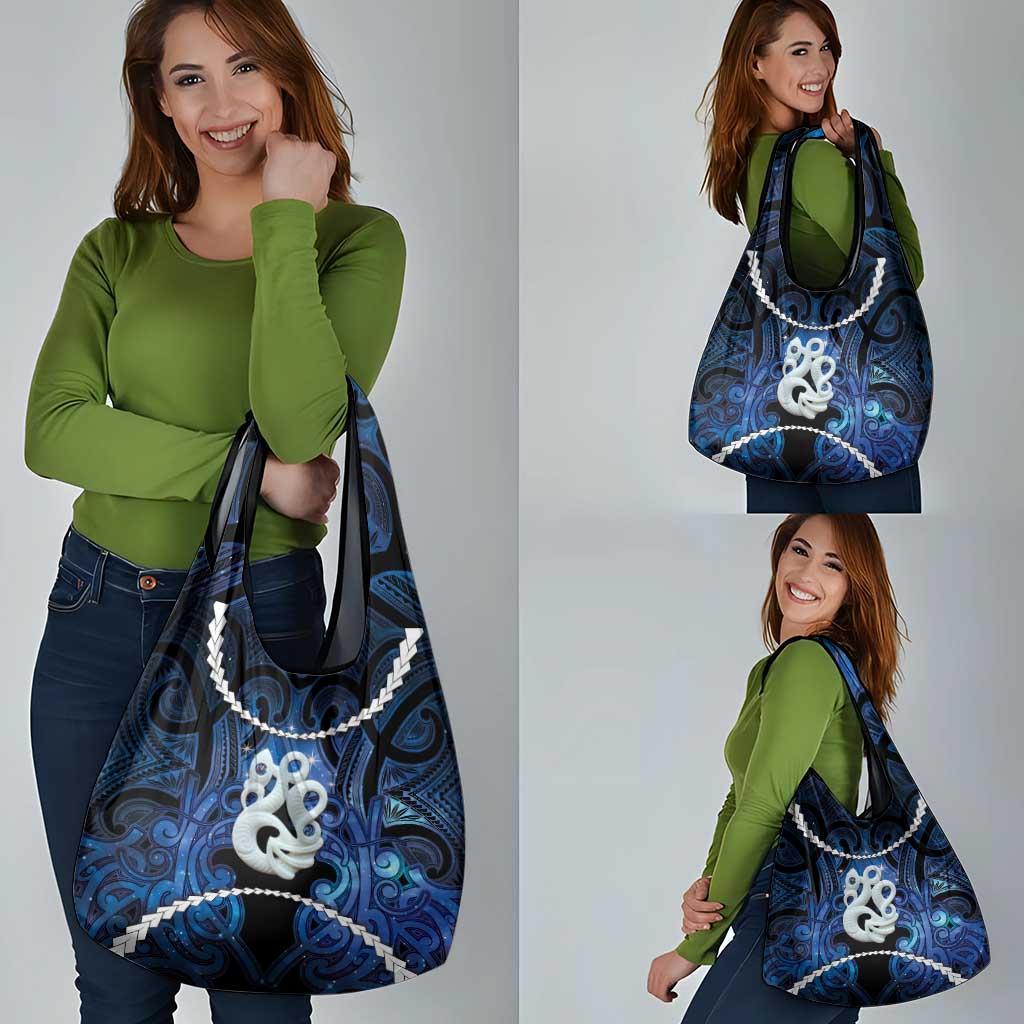 Maori Matariki Manaia Grocery Bag Maori Kowhaiwhai Pattern Galaxy