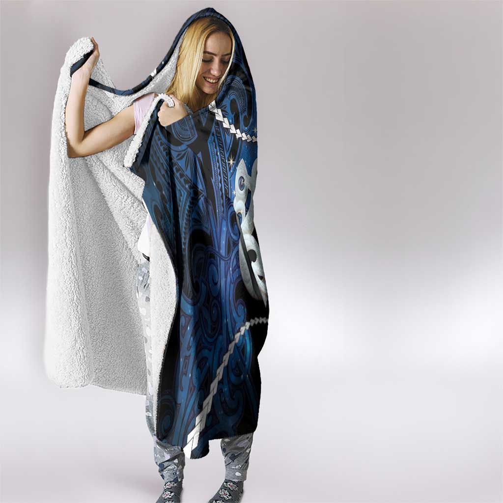 Maori Matariki Manaia Hooded Blanket Maori Kowhaiwhai Pattern Galaxy