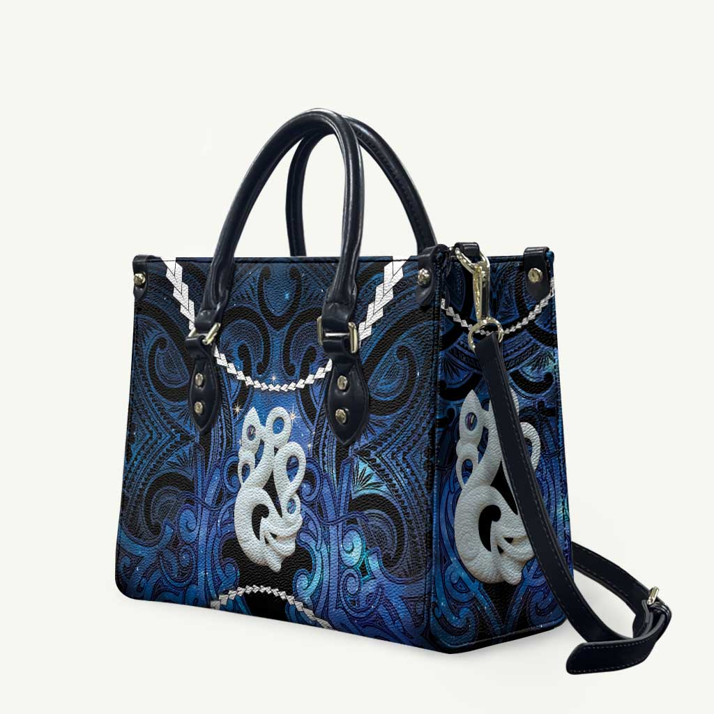 Maori Matariki Manaia Leather Bag Maori Kowhaiwhai Pattern Galaxy