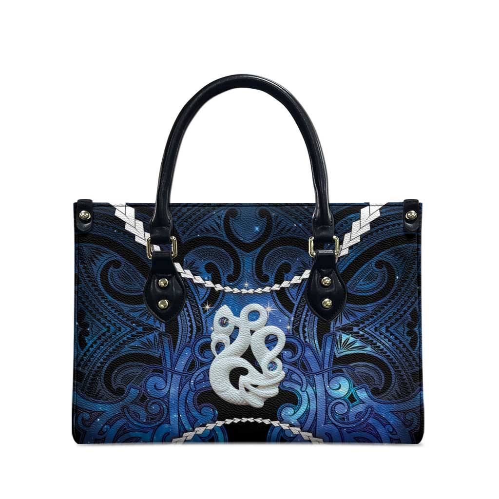 Maori Matariki Manaia Leather Bag Maori Kowhaiwhai Pattern Galaxy