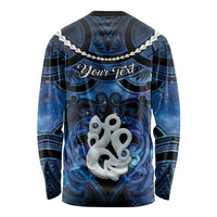 Personalized Maori Matariki Manaia Long Sleeve Shirt Maori Kowhaiwhai Pattern Galaxy