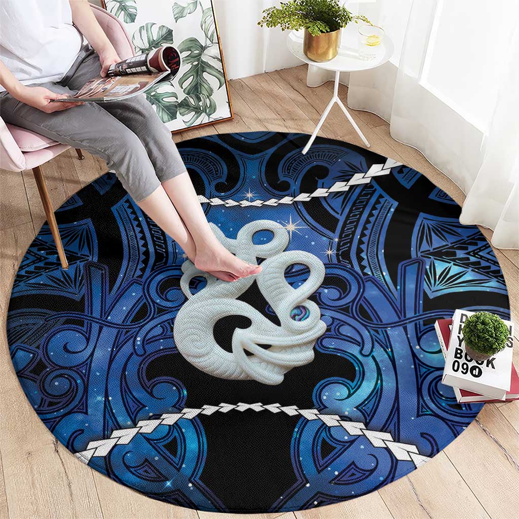 Maori Matariki Manaia Round Carpet Maori Kowhaiwhai Pattern Galaxy