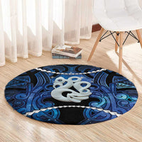 Maori Matariki Manaia Round Carpet Maori Kowhaiwhai Pattern Galaxy