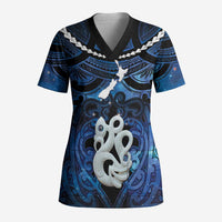 Personalized Maori Matariki Manaia Scrub Top Maori Kowhaiwhai Pattern Galaxy