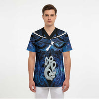 Personalized Maori Matariki Manaia Scrub Top Maori Kowhaiwhai Pattern Galaxy