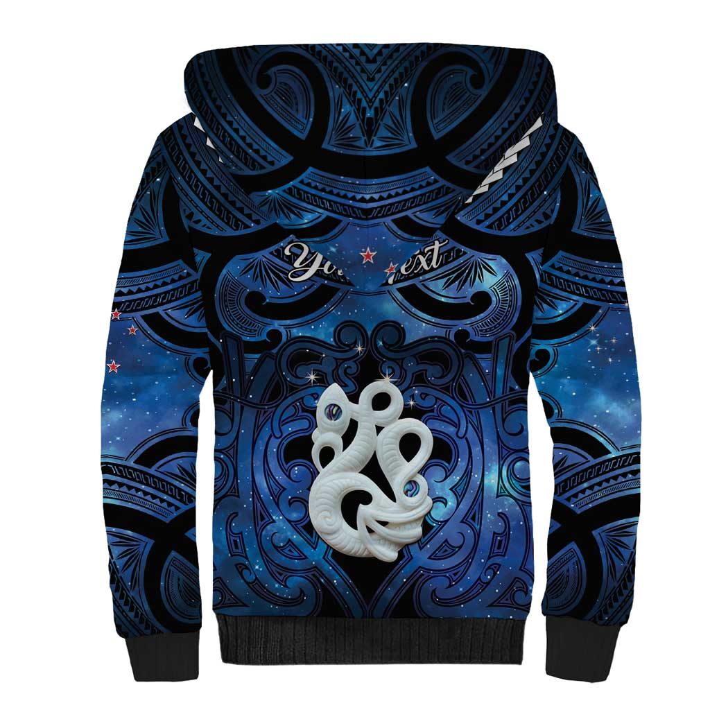 Personalized Maori Matariki Manaia Sherpa Hoodie Maori Kowhaiwhai Pattern Galaxy