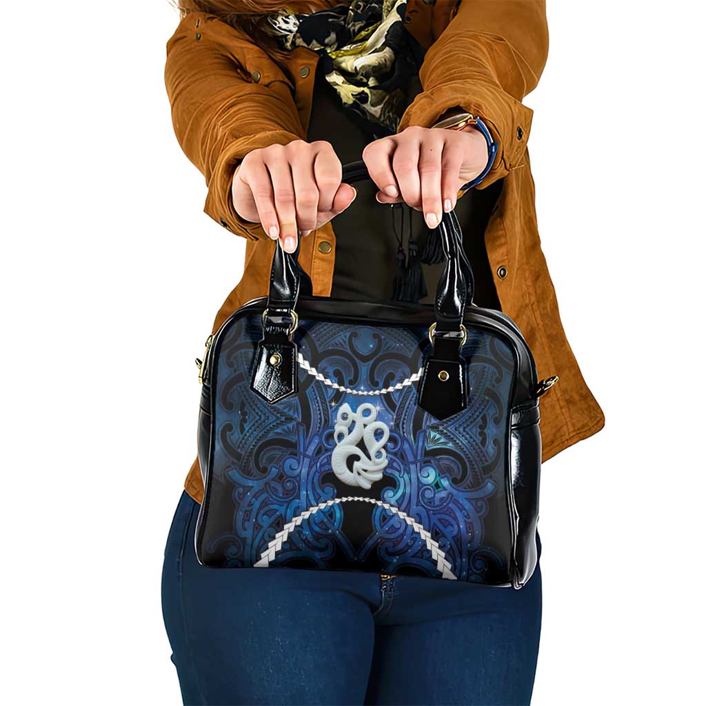 Maori Matariki Manaia Shoulder Handbag Maori Kowhaiwhai Pattern Galaxy LT01 One Size Blue - Polynesian Pride