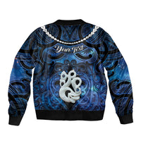 Personalized Maori Matariki Manaia Sleeve Zip Bomber Jacket Maori Kowhaiwhai Pattern Galaxy