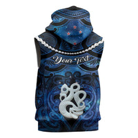 Personalized Maori Matariki Manaia Sleeveless Hoodie Maori Kowhaiwhai Pattern Galaxy