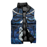 Personalized Maori Matariki Manaia Sleeveless Puffer Jacket Maori Kowhaiwhai Pattern Galaxy