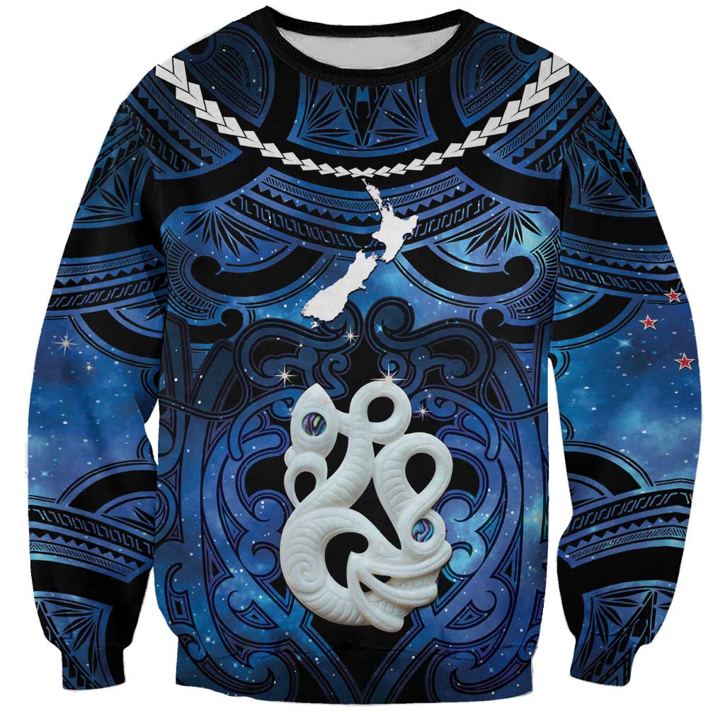 Personalized Maori Matariki Manaia Sweatshirt Maori Kowhaiwhai Pattern Galaxy
