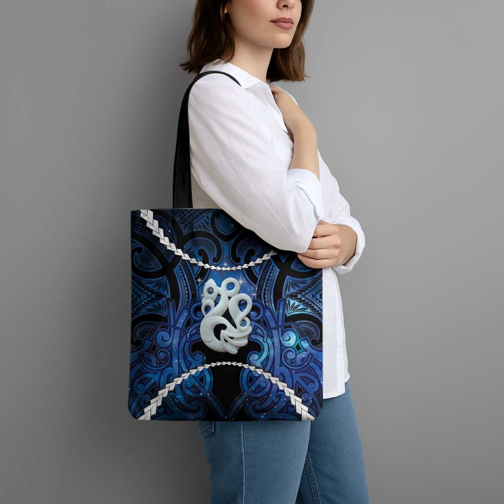 Maori Matariki Manaia Tote Bag Maori Kowhaiwhai Pattern Galaxy