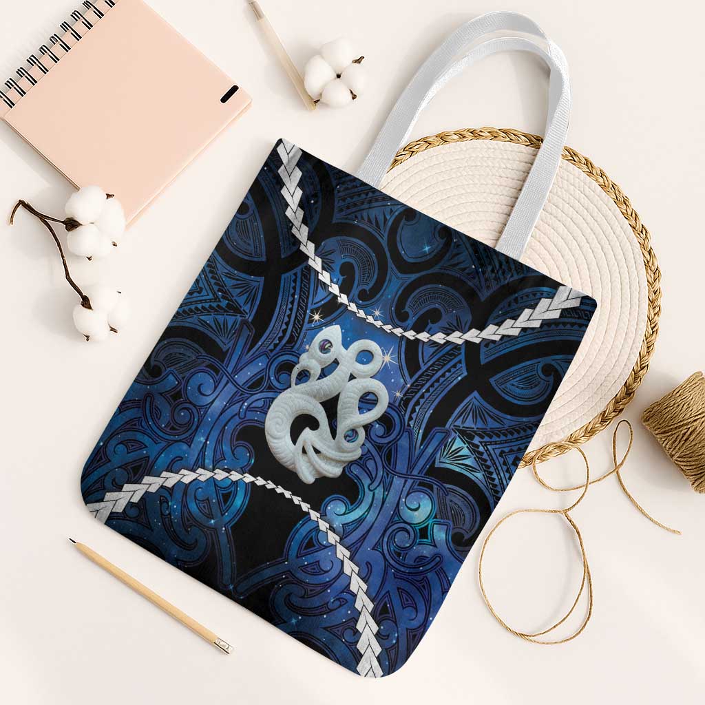 Maori Matariki Manaia Tote Bag Maori Kowhaiwhai Pattern Galaxy