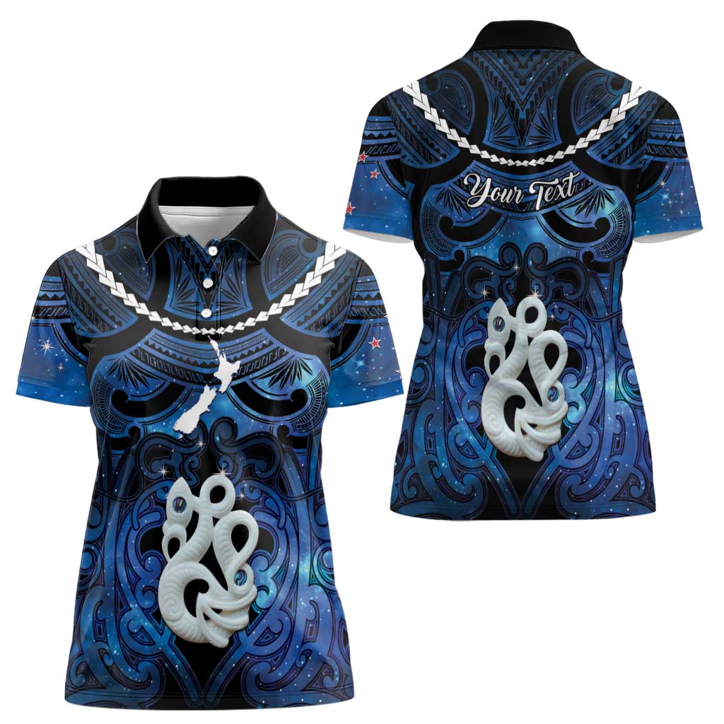Personalized Maori Matariki Manaia Women Polo Shirt Maori Kowhaiwhai Pattern Galaxy LT01 - Polynesian Pride